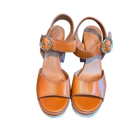 See by Chloe Vivian Espadrille Heel Sandal Shoe 39 Rubber Outsole Ankle Strap - Picture 10 of 15